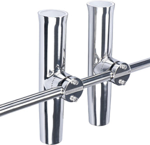 Seamax 2PCS Tournament Style 360 Adjustable Fishing Rod Holder Clamp on Marine Boat Rail 7/8" to 1"
