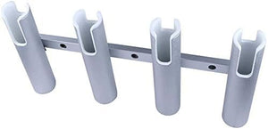 Seamax Wall-Mounted Aluminium Fishing Rod Holder for Boat, 4 Tube Linked Fishing Rod Rack , Holds 4 Rods, 4 Fishing Pole Holders for Marine Boat Yacht Truck