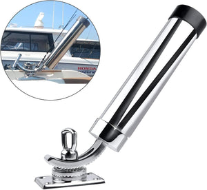 Seamax 360 Degree Adjustable Fishing Rod Holder Deck Mount 316 Stainless Steel for Marine Boat Yacht