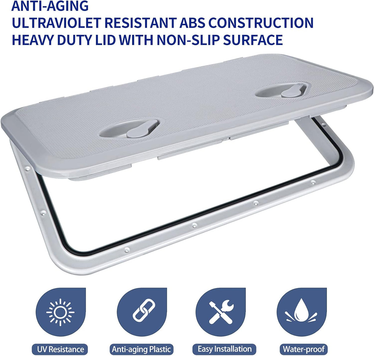 Seamax 24"x14" Marine Boat Deck Hatch, Boat Access Hatch &amp; Lid (White)
