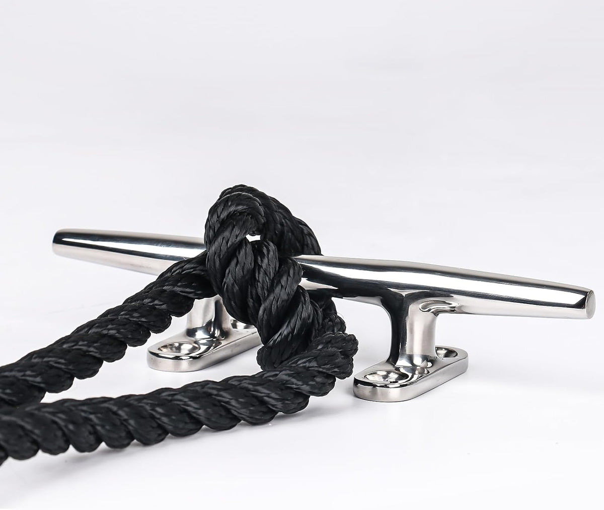 Seamax Stainless Steel Boat Cleats 4 inch 5 inch 6 inch Open Base Marine Grade Rope Cleat Mooring Accessories with Screws for Boats, Kayak, Dock