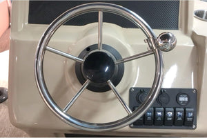 Seamax 5-Spoke 11 Inch Destroyer Style Stainless Boat Steering Wheel Big Size Knob