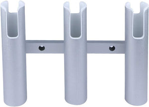 Seamax Wall Mount Fishing Rod Holder for Boat, Aluminium 3 Tubes Linked Fishing Rod Rack, Surf Fishing Pole Holders for Garage, Boat Rod Holder for Marine Yacht RV Home