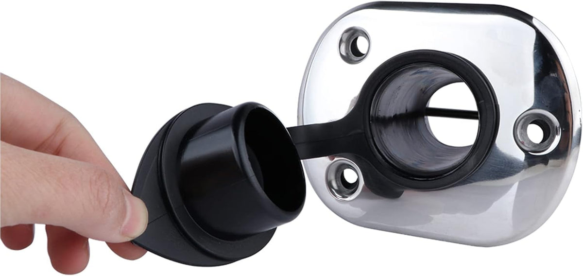Seamax 2Pcs Boat Stainless Steel Fishing Rod Holder Flush Mount 30 Degree with PVC Cap, Inner Tube and Gasket