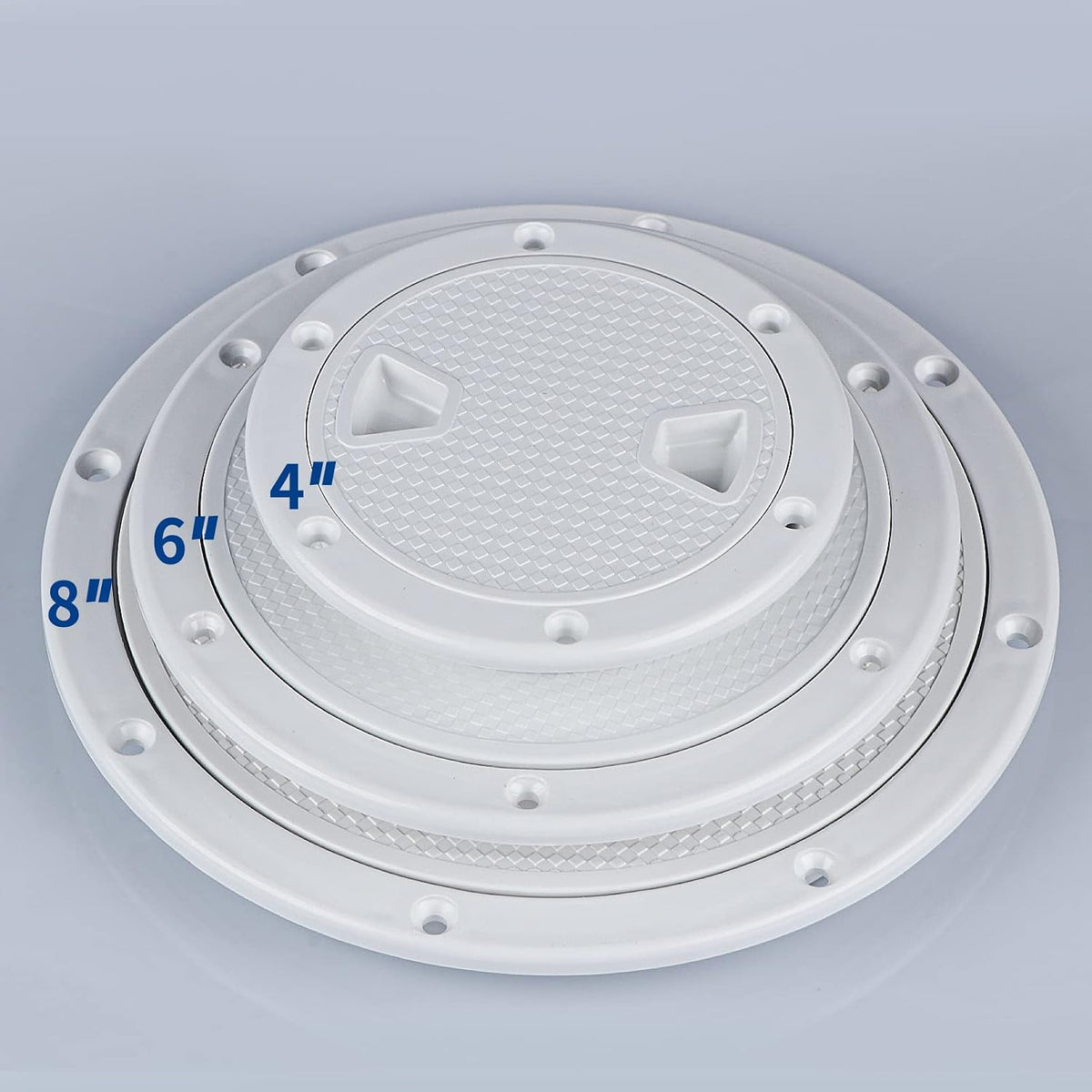 Seamax Boat Hatch White 4" 6" Round Non Slip Inspection Hatch w/Detachable Cover for Marine Boat Yacht Truck RV