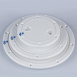 Seamax Boat Hatch White 4" 6" Round Non Slip Inspection Hatch w/Detachable Cover for Marine Boat Yacht Truck RV