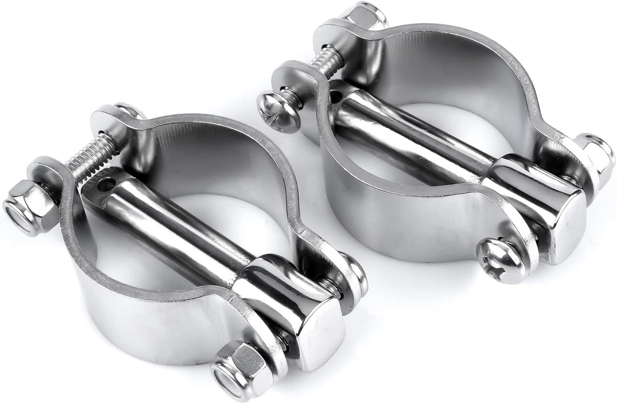 Seamax 2X Stainless Steel Clamp on Oarlocks or Rowlocks,Boat Oarlock Socket Marine Yacht