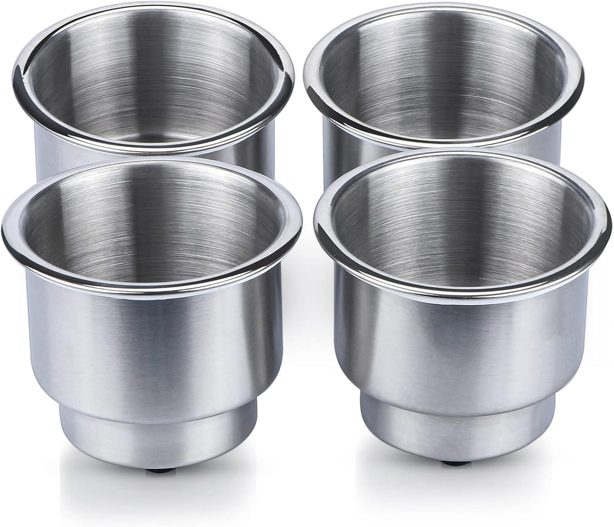 Seamax 4PCS Stainless Steel Cup Drink Holder with Drain Marine Boat Cup Holder Insert RV Camper