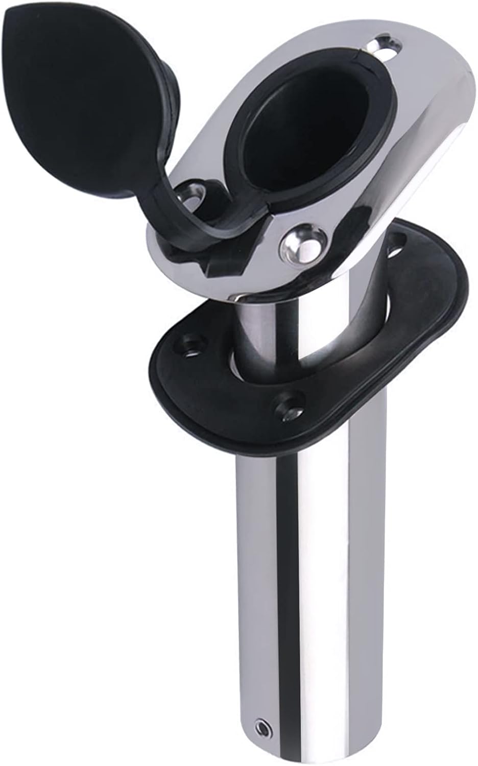 Seamax 2Pcs Boat Stainless Steel Fishing Rod Holder Flush Mount 30 Degree with PVC Cap, Inner Tube and Gasket