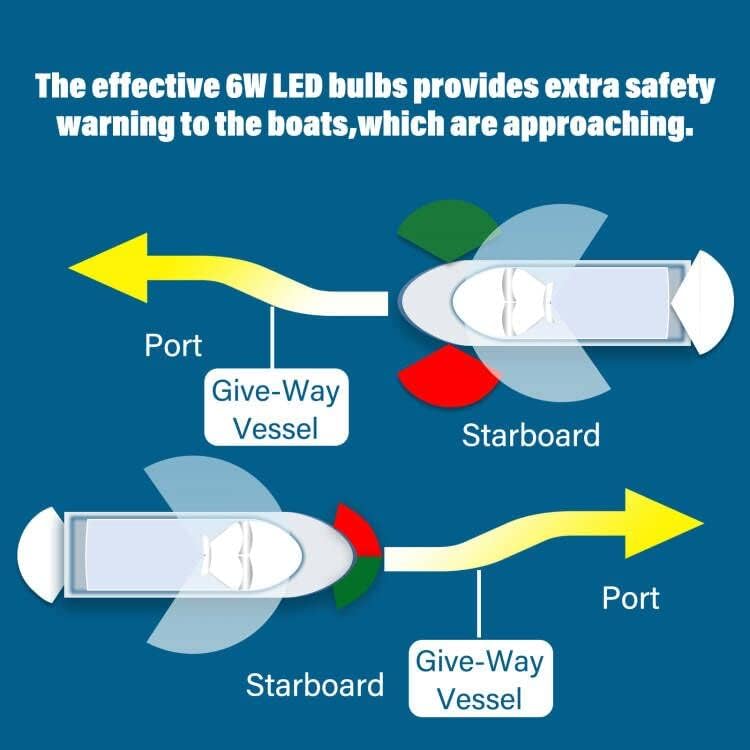 Seamax Boat Navigation Light,LED Marine Bow Light Front Warning Light for Pontoon Fishing Boat, Black