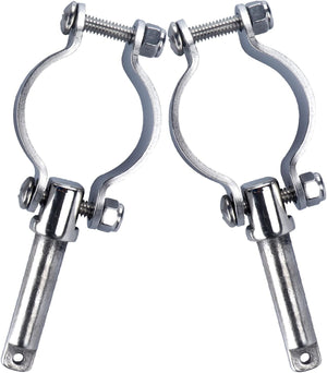 Seamax 2X Stainless Steel Clamp on Oarlocks or Rowlocks,Boat Oarlock Socket Marine Yacht