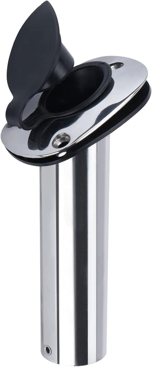 Seamax 2Pcs Boat Stainless Steel Fishing Rod Holder Flush Mount 30 Degree with PVC Cap, Inner Tube and Gasket