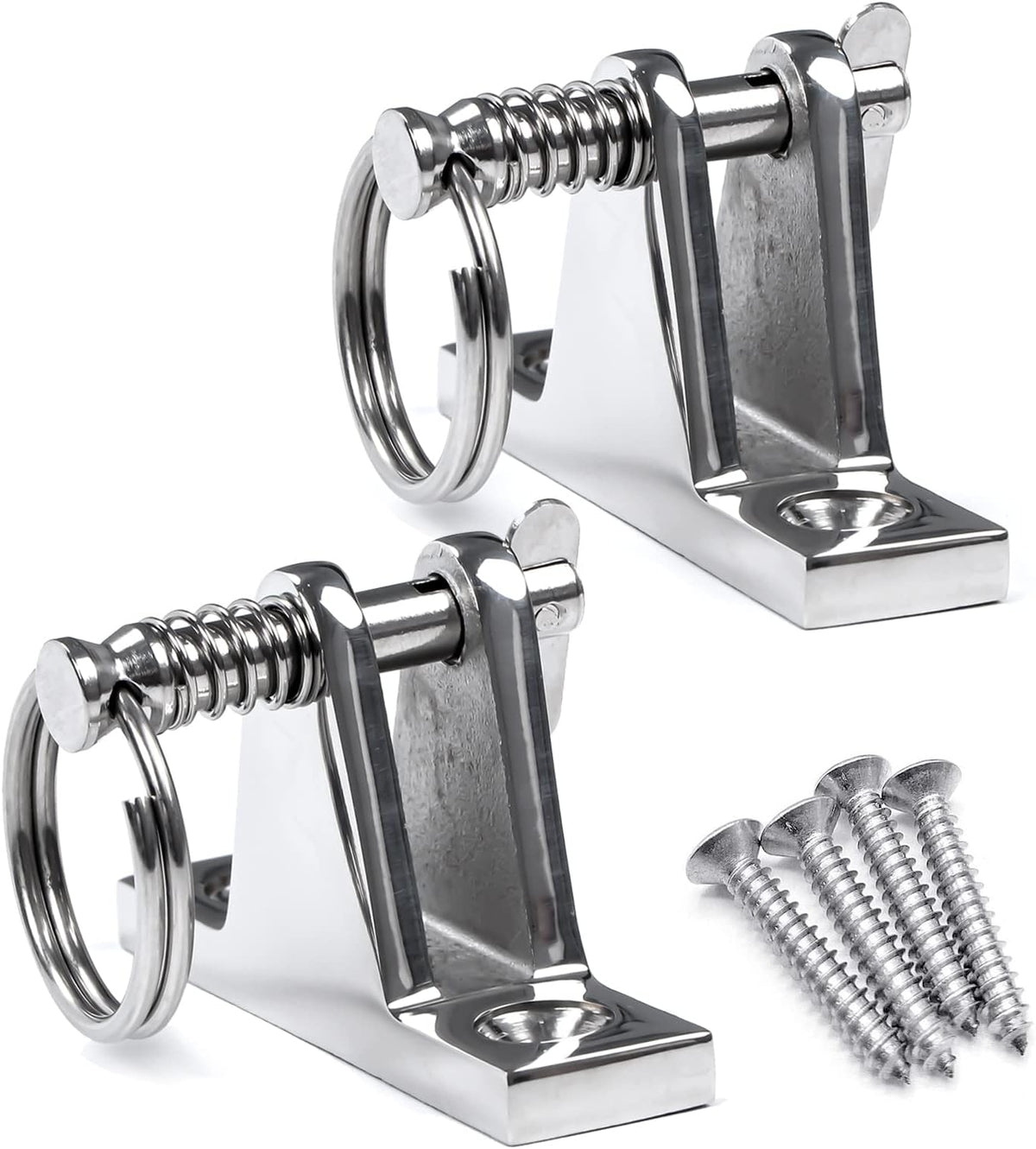 Seamax 2X Bimini Top Deck Hinge with Pin and Ring, Stainless Steel Bimini Top 90°