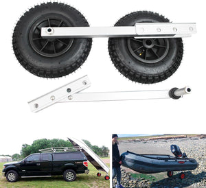 Easy-Load Boat Launching Wheels Set for Inflatable Boat and Aluminum Boat, 2 Height Positions, 12" Pneumatic Wheels
