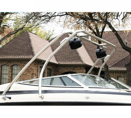 Reborn Thrust Wakeboard Tower, Forward or Rear Facing Install, Enhanced Strength Forward Mount, Universal Fit, Sleek Design, Multiple Color (Polished, White, Glossy Black)