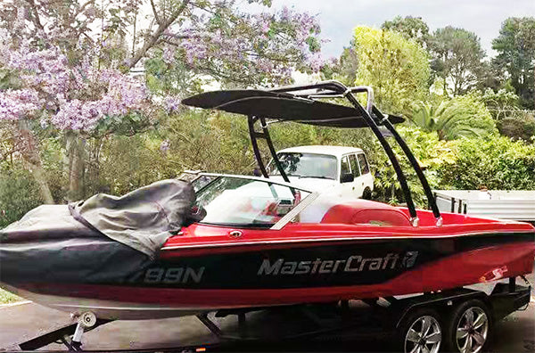 Reborn 2025 Launch Wakeboard Tower, Forward-Facing Design, Quick Fold Down &amp; Easy Installation, Pivoting Rack Ready