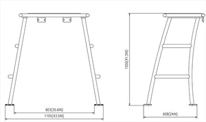Dolphin Pro31.5 Width X 18.5" Depth X 42" Poling Platform, Multiple Color - Anodized/Black/White Frame
