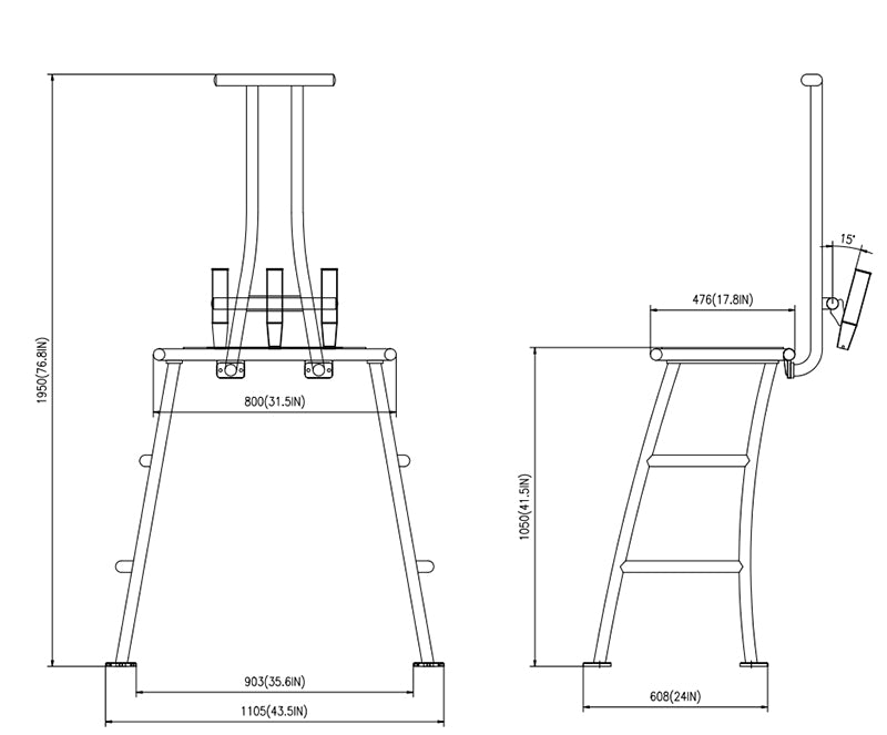 Dolphin Pro+ 42in H Poling Platform with Handle and 3 Rod Holders: Multiple Color - Anodized/Black/White Frame