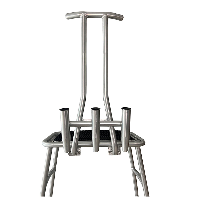 Dolphin Pro+ 42in H Poling Platform with Handle and 3 Rod Holders: Multiple Color - Anodized/Black/White Frame