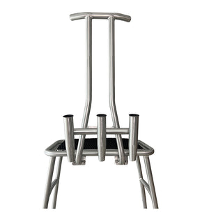 Dolphin Pro+ 42in H Poling Platform with Handle and 3 Rod Holders: Multiple Color - Anodized/Black/White Frame