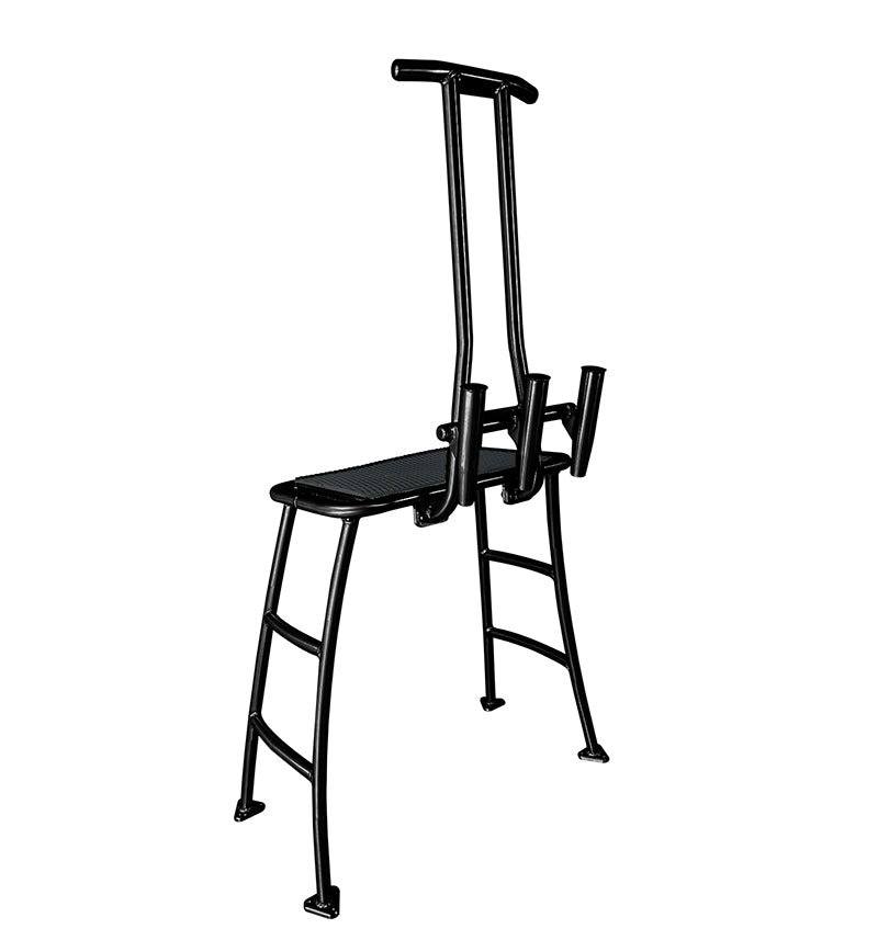 Dolphin Pro+ 42in H Poling Platform with Handle and 3 Rod Holders: Multiple Color - Anodized/Black/White Frame