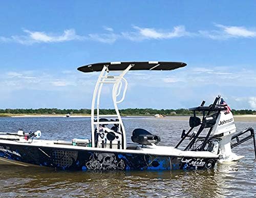 Dolphin Pro2 T Top White Coated Frame Black Canopy plus Quick Release Knobs + Antenna Bracket