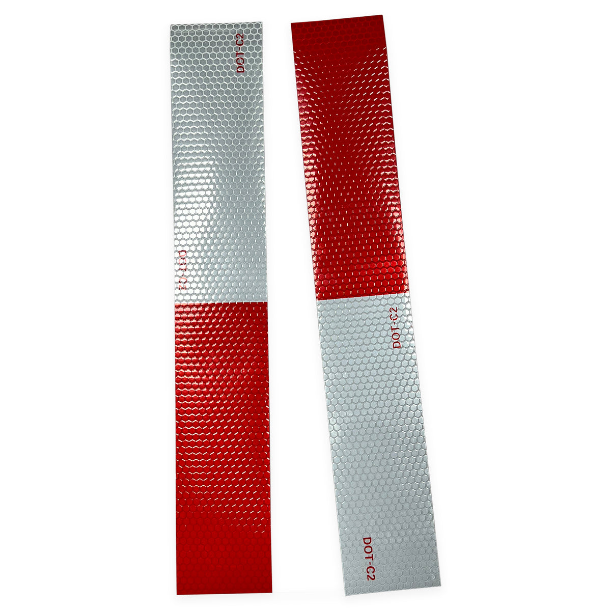 Seamax Marine 12&quot; Reflective Tape Strips, Self Adhesive, 2&quot;x12&quot; Red and White Color