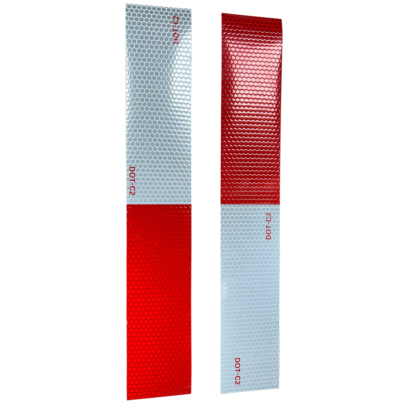 Seamax Marine 12" Reflective Tape Strips, Self Adhesive, 2"x12" Red and White Color