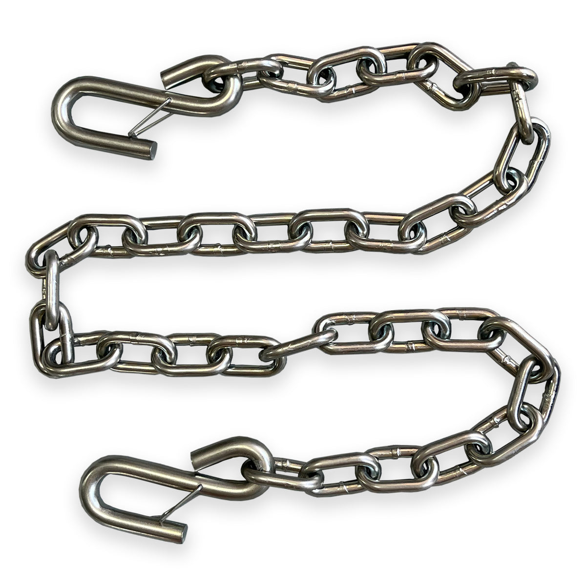 Seamax Trailer Safety Chain 5/16&quot; x 27&quot; Set, Class III with 2x Hooks Zinc Plated