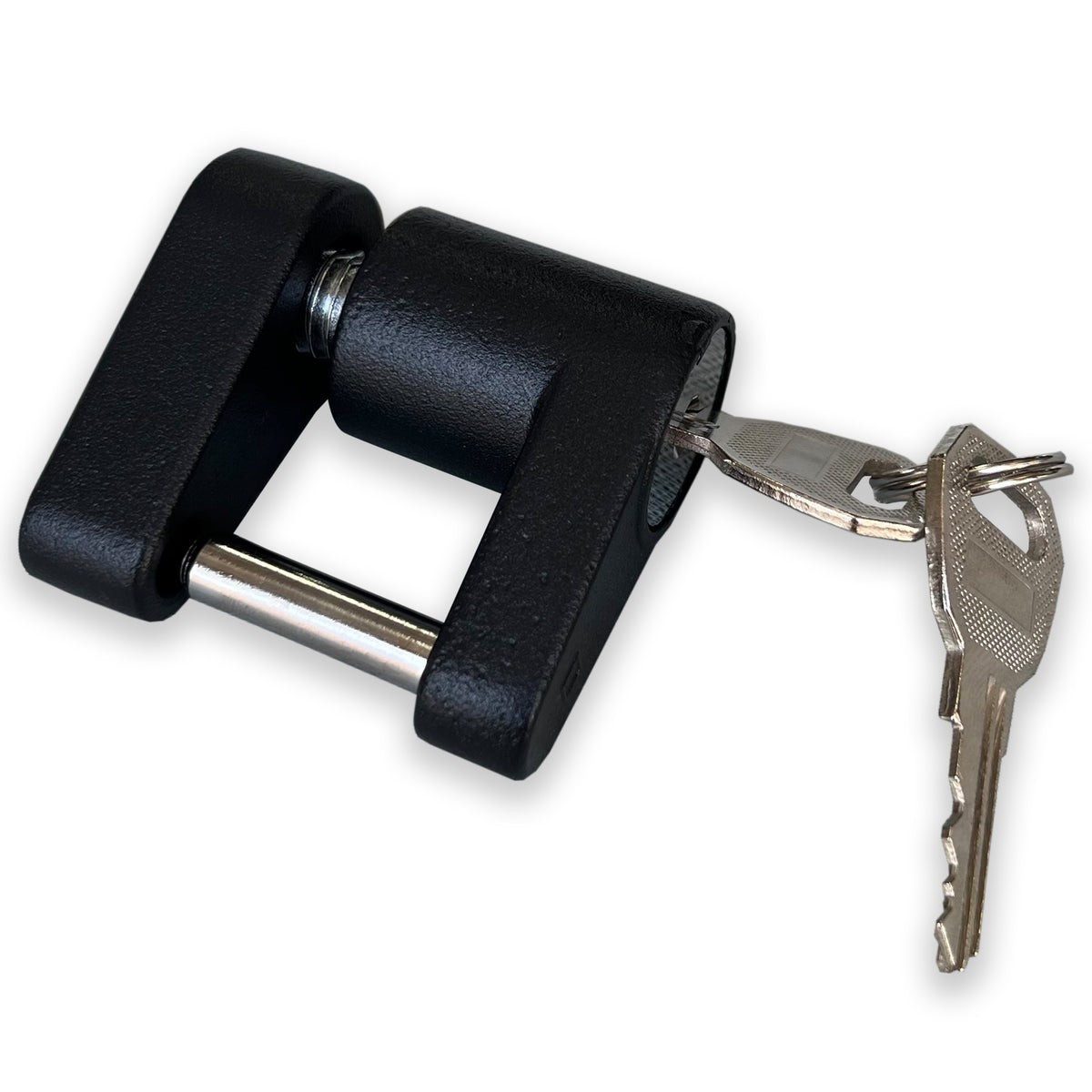 Seamax Trailer Coupler Lock, Black Painted Lock Unit with Stainless Steel Pin and 2 Keys