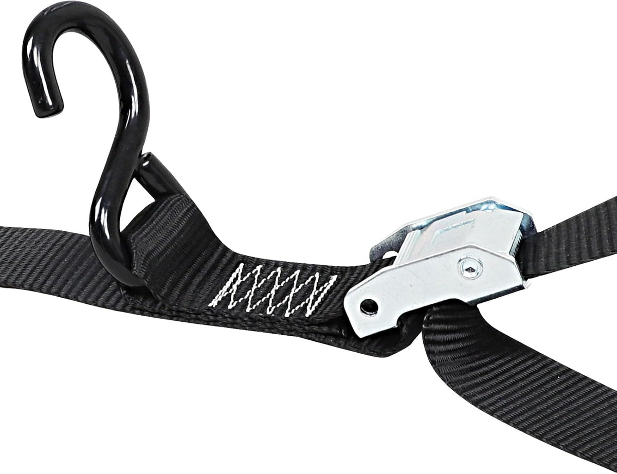Seamax Motorcycle Tie Down Straps (2 Packs 1.5"*8ft), with S Hook and Carabiner, 1500-3000 LBS Break Strength