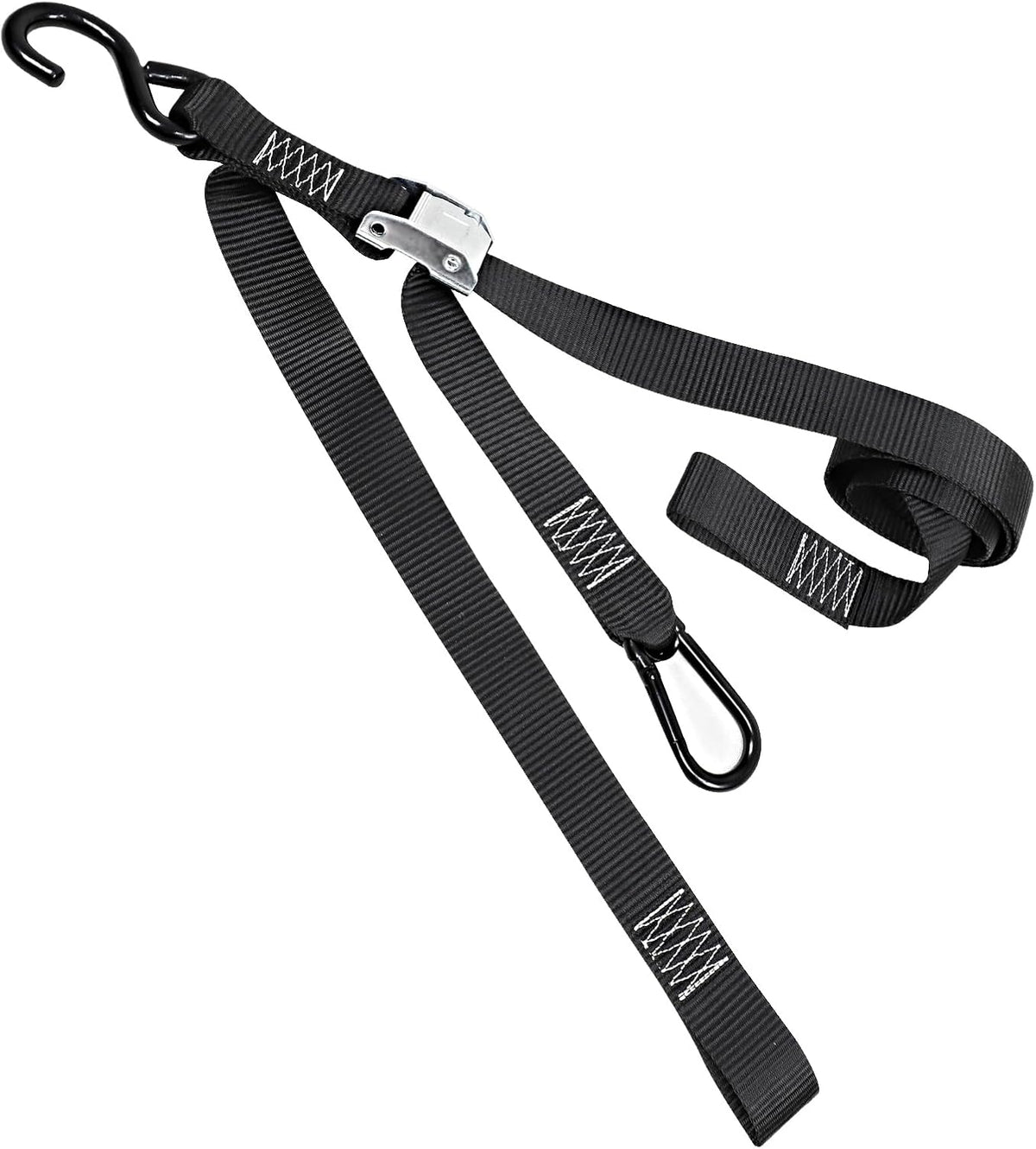 Seamax Motorcycle Tie Down Straps (2 Packs 1.5"*8ft), with S Hook and Carabiner, 1500-3000 LBS Break Strength
