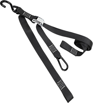 Seamax Motorcycle Tie Down Straps (2 Packs 1.5"*8ft), with S Hook and Carabiner, 1500-3000 LBS Break Strength