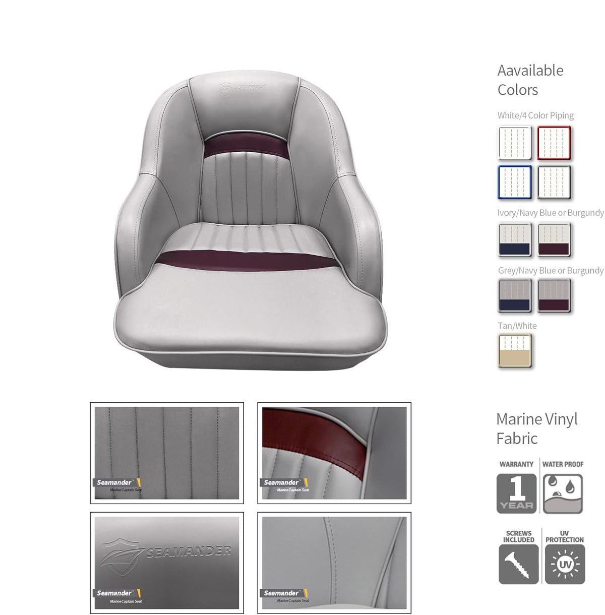 Seamax Boat Captain Pontoon Bucket Seat -S1040 series