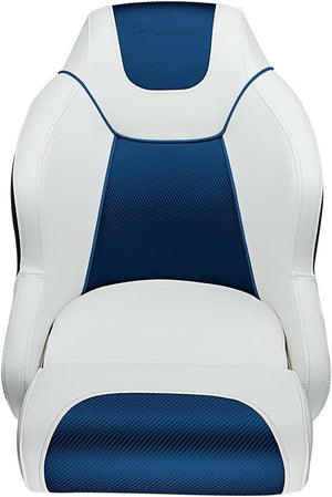 Seamander BS003WB Series Premium Bucket Seat, Sport Flip Up Seat, Captain Seat (White/Blue)