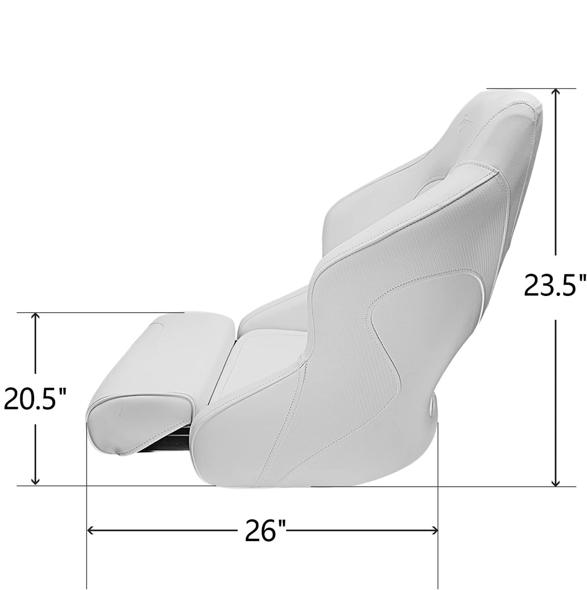 Seamax Captain Bucket Seat Boat Seat, Filp Up Boat Seat BS002WW (SC1-White/White)