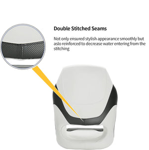 Seamax Captain Bucket Seat,Sport Flip Up Seat BS002WC (White/Charcoal)