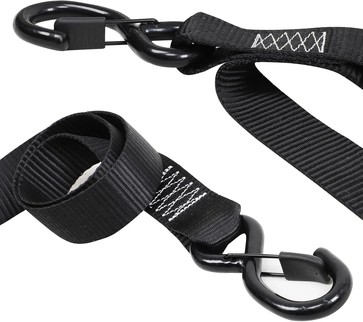 Seamax Motorcycle Tie Down Straps (2 Packs 1.5"*8ft), with S Hook and Carabiner, 1500-3000 LBS Break Strength