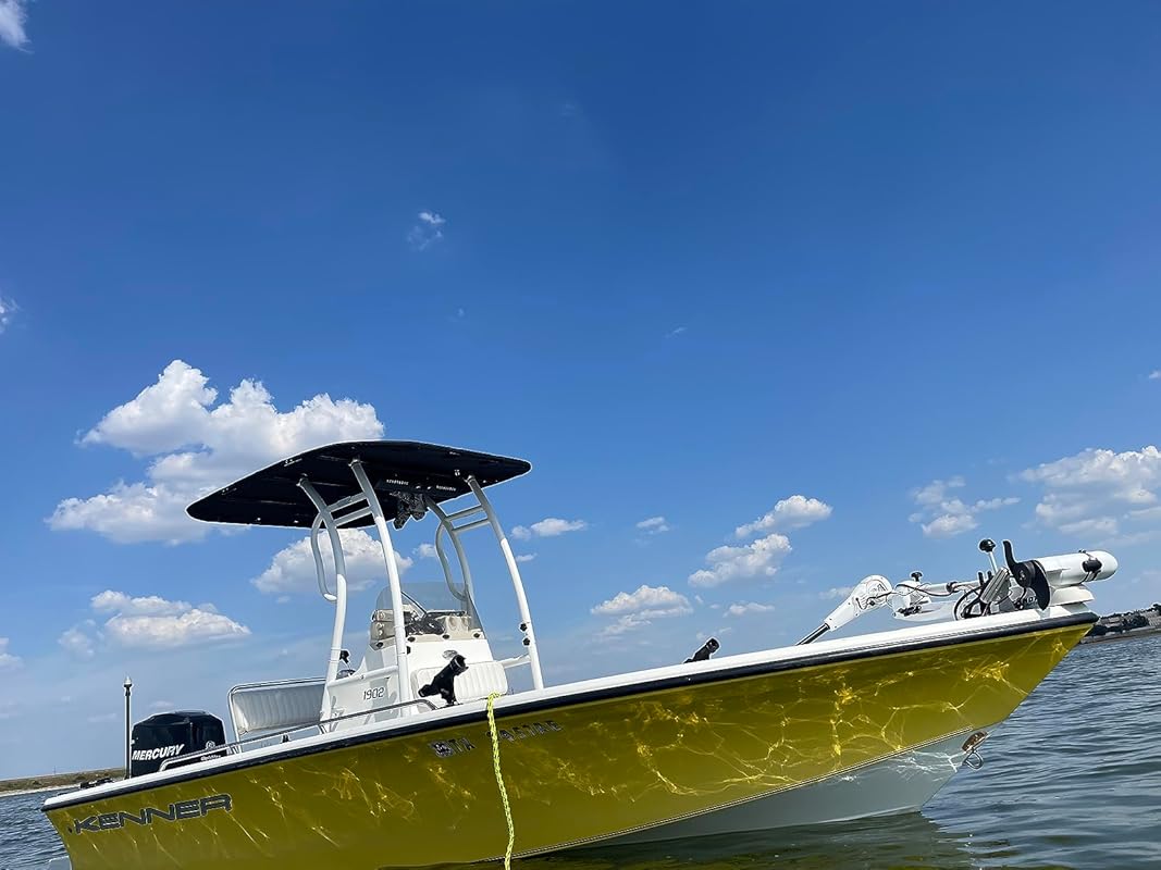 Dolphin Pro2 T Top White Coated Frame Black Canopy plus Quick Release Knobs + Antenna Bracket