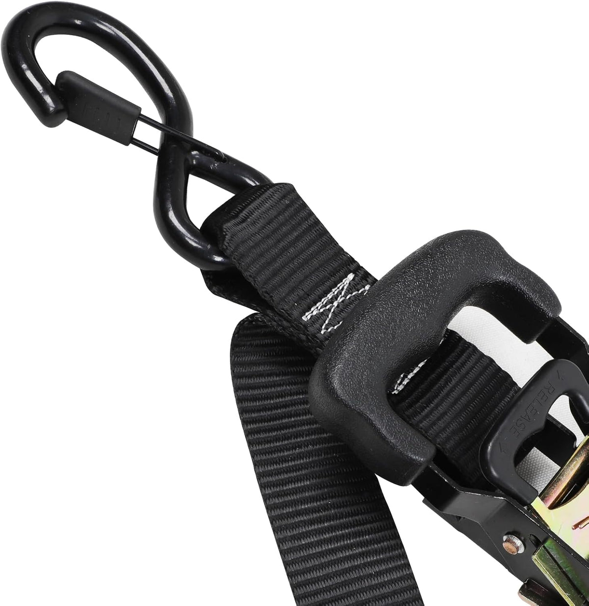 Seamax Motorcycle Tie Down Straps (2 Packs 1.5"*8ft), with S Hook and Carabiner, 1500-3000 LBS Break Strength