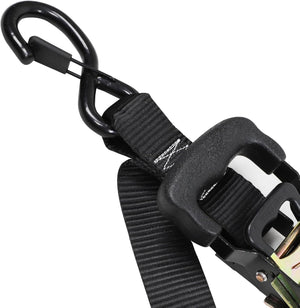 Seamax Motorcycle Tie Down Straps (2 Packs 1.5"*8ft), with S Hook and Carabiner, 1500-3000 LBS Break Strength