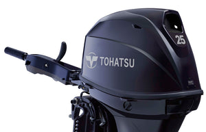 Tohatsu 4-Stroke 25HP Outboard Motor, Tiller Handle 5 Years Warranty - Boat & Motor Package Deal Only