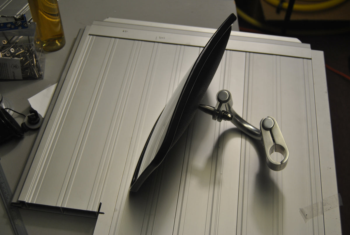 Wide Angle Rear View Mirror with Fittings for Bimini Top or Boat Towing