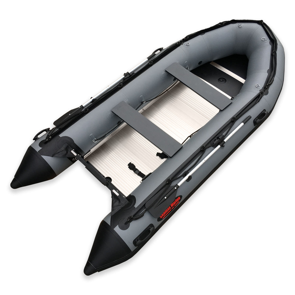 Seamax Ocean380 12.5 Feet Heavy Duty PVC Inflatable Boat, Max 5 Passengers &amp; Rated 25HP