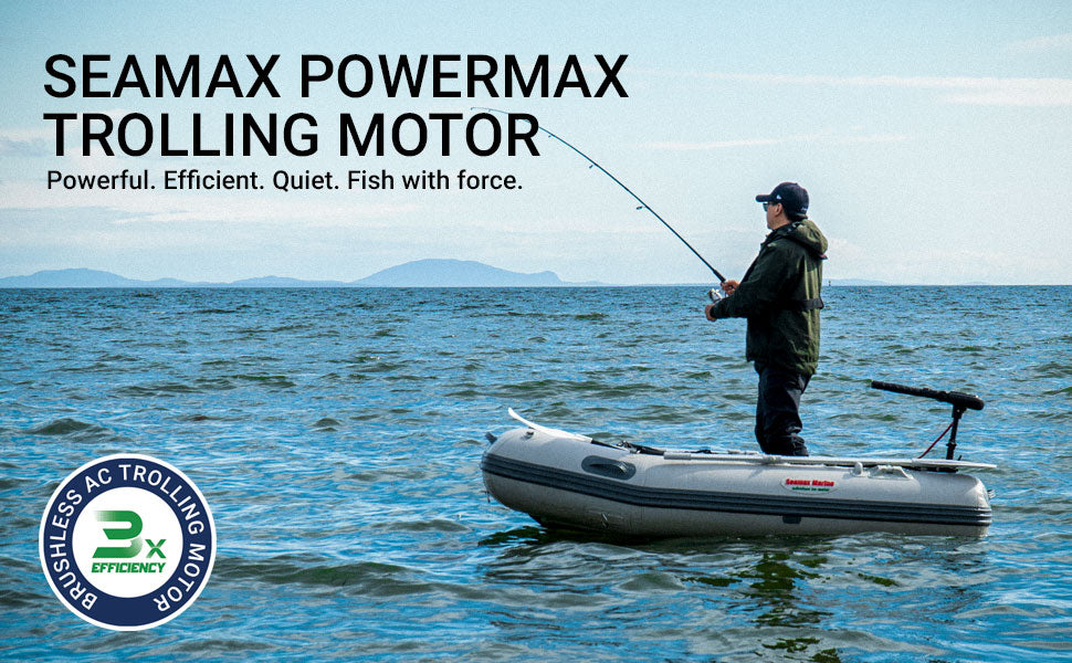 Seamax Marine PowerMax Brush-less Electric Trolling Motor, 2HP 12V or