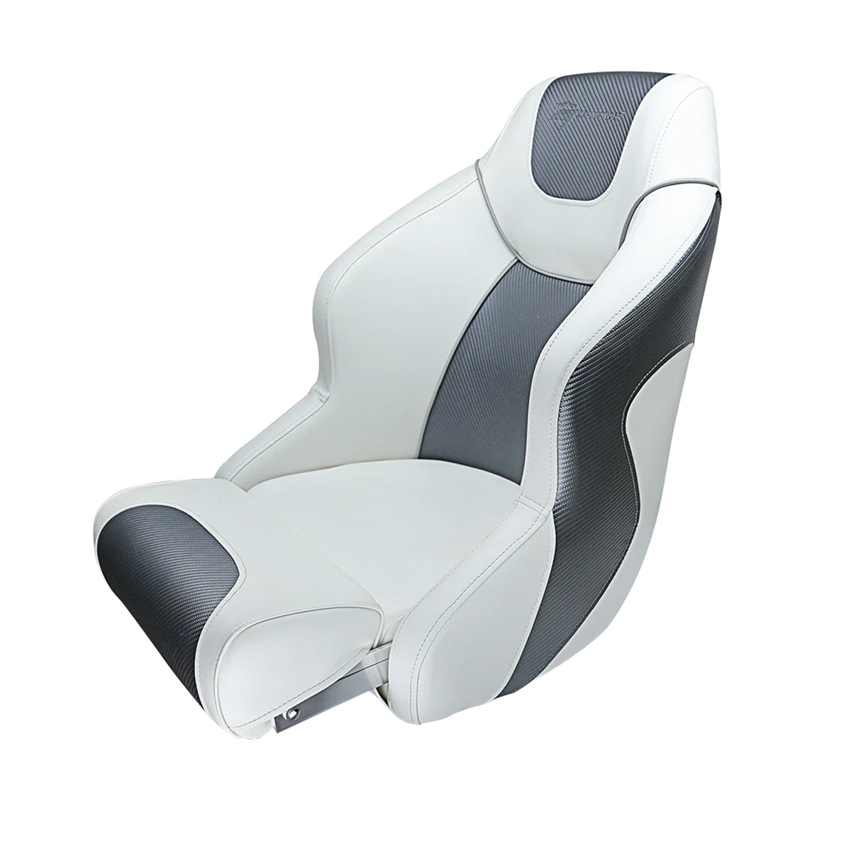 Seamander BS003WC Series Premium Bucket Seat, Sport Flip Up Seat, Captain Seat (White/Charcoal)