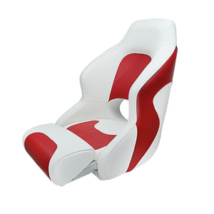 Seamander Captain Bucket Seat Boat Seat, Filp Up Boat Seat BS002WR (White/Red)