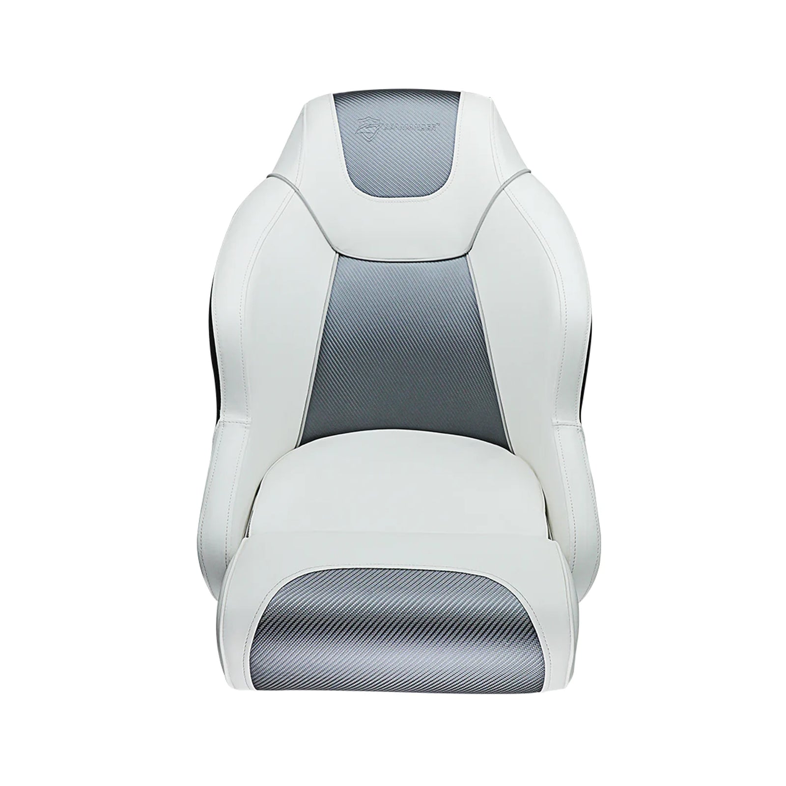 Seamax BS003WC Series Premium Bucket Seat, Sport Flip Up Seat, Captain Seat (White/Charcoal)
