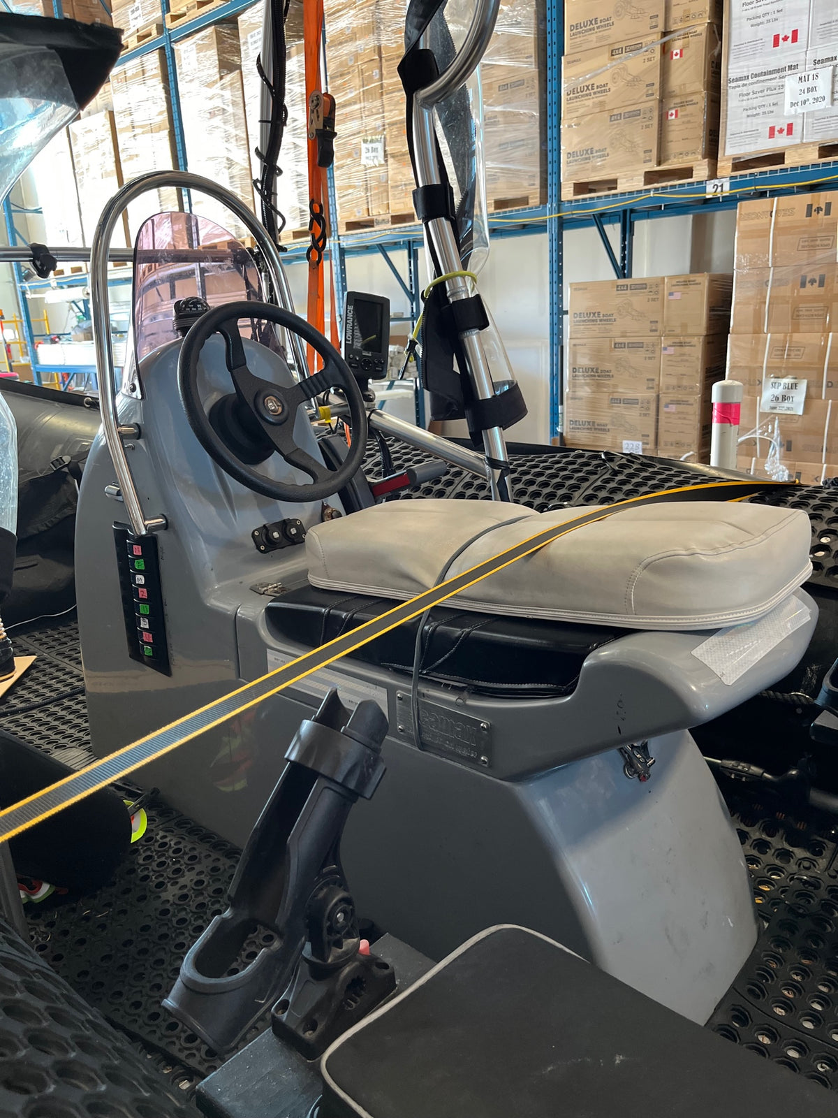 Company Demo Used Seamax Ocean600T Orca Hypalon Commercial Grade Inflatable Boat, with Heavy Duty Alumium Floor with Heavy Duty Aluminum Floor, with Yamaha 70HP &amp; Trailer, for Local Pickup