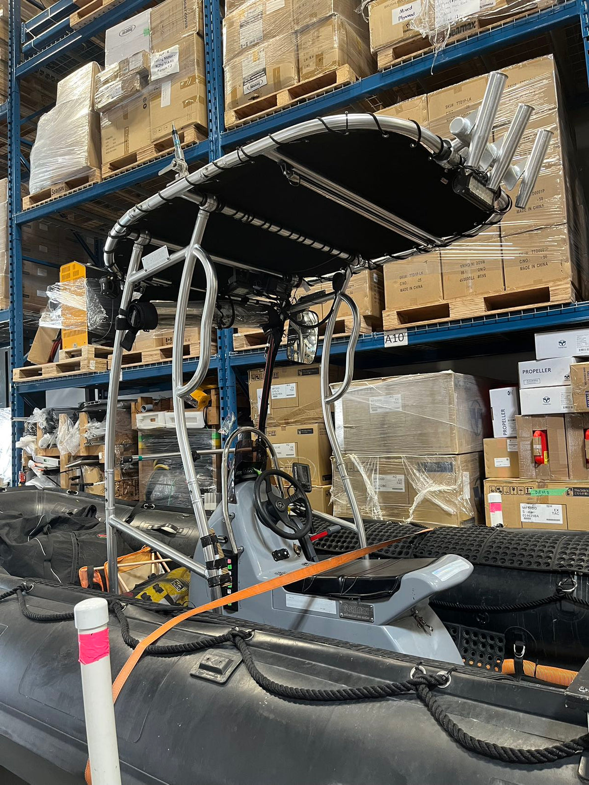 Company Demo Used Seamax Ocean600T Orca Hypalon Commercial Grade Inflatable Boat, with Heavy Duty Alumium Floor with Heavy Duty Aluminum Floor, with Yamaha 70HP &amp; Trailer, for Local Pickup